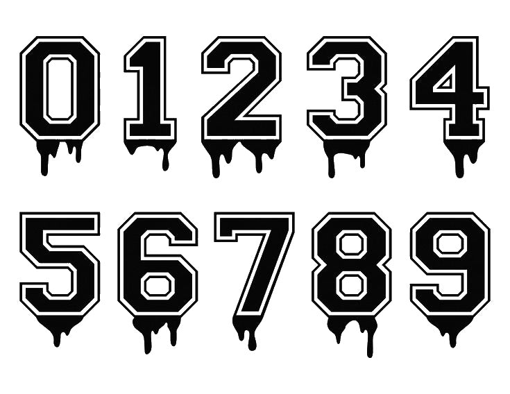 Dripping Numbers Stencil 0-9 for Art, Home Decor, DIY Crafts, Unique Gifts Template