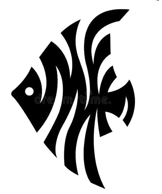 Fish Shape With Curved And Circular stencil photo 7