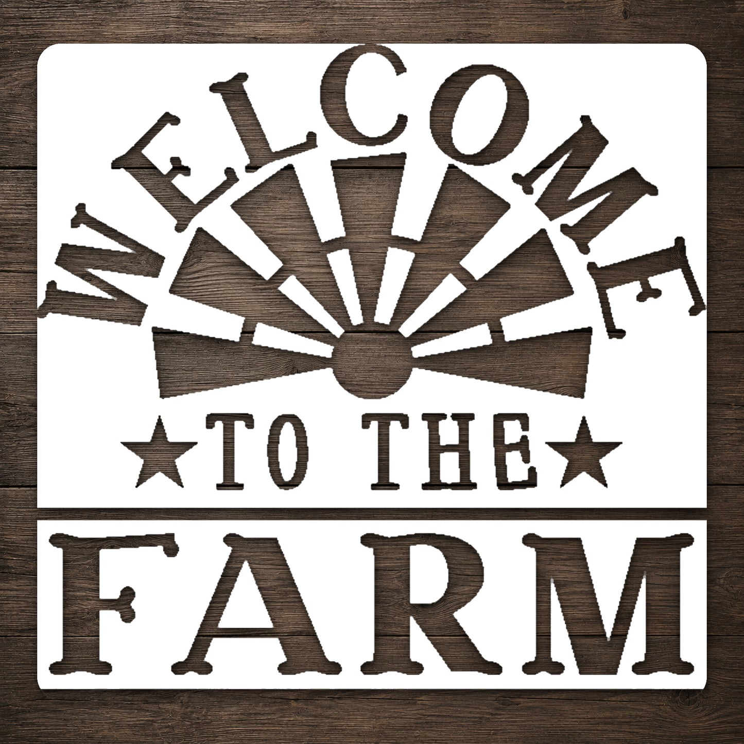 Welcome to the Farm Sign Reusable Mylar Stencil for Home Decor and DIY Crafts Template