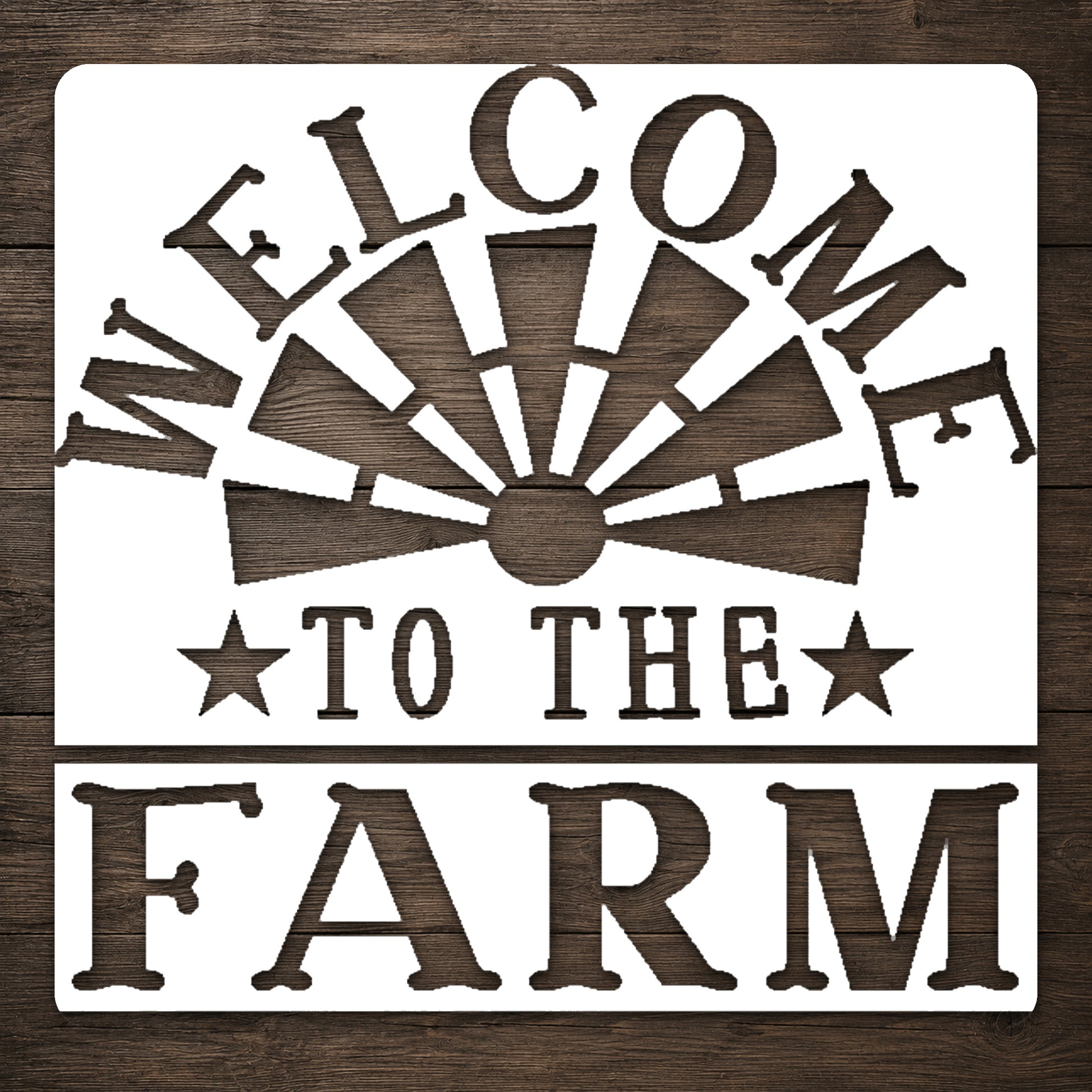 Welcome to the Farm Sign Reusable Mylar Stencil for Home Decor and DIY Crafts Template