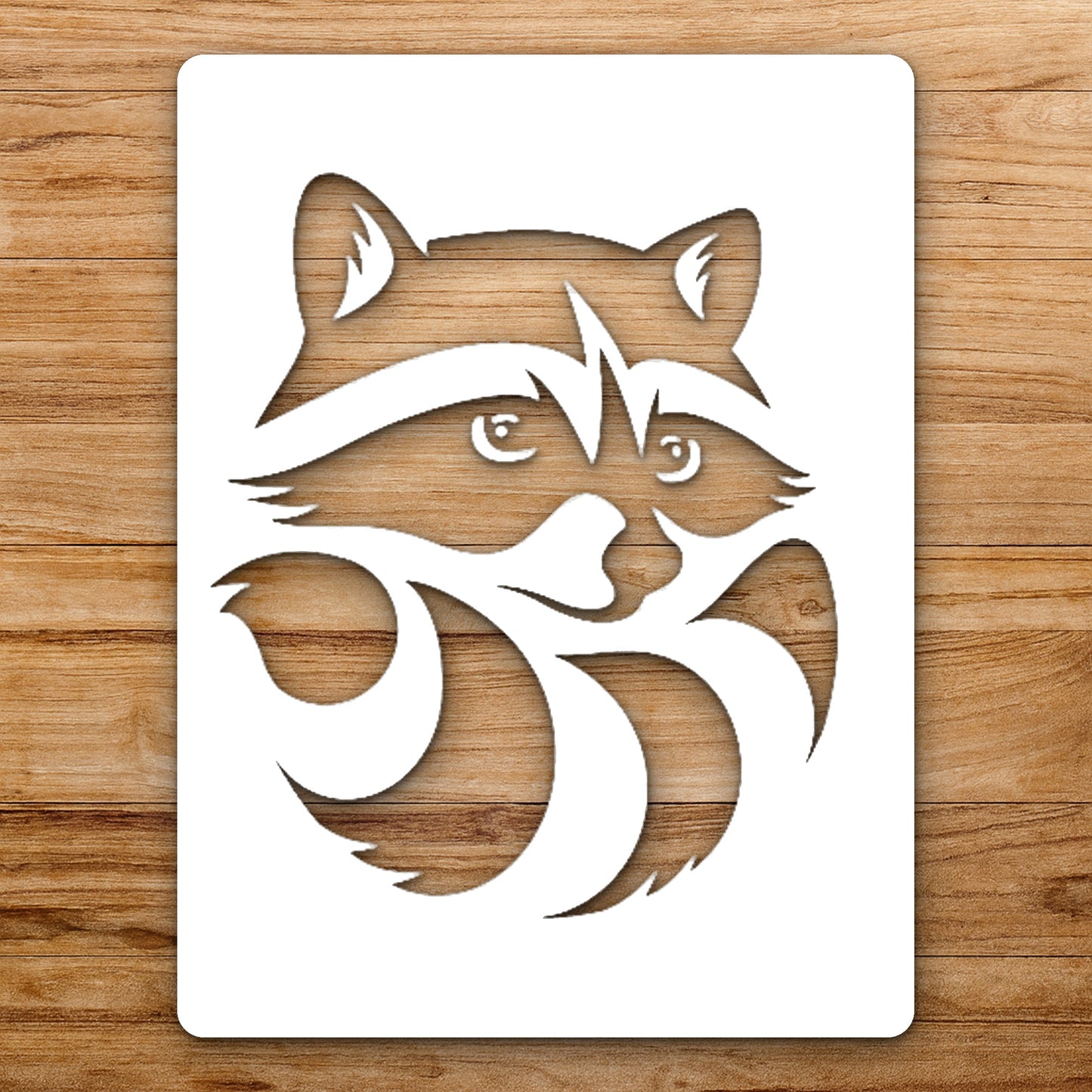 Raccoon Face With Prominent Eyes Ears reusable Mylar wall painting stencil