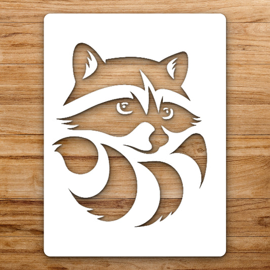 Raccoon Face With Prominent Eyes Ears reusable Mylar wall painting stencil