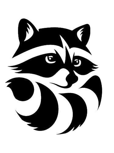 Raccoon Face With Prominent Eyes Ears stencil photo 7
