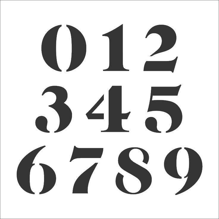 Large Numbers Cutout Reusable Stencil for DIY Home Decor and Art Crafts Template