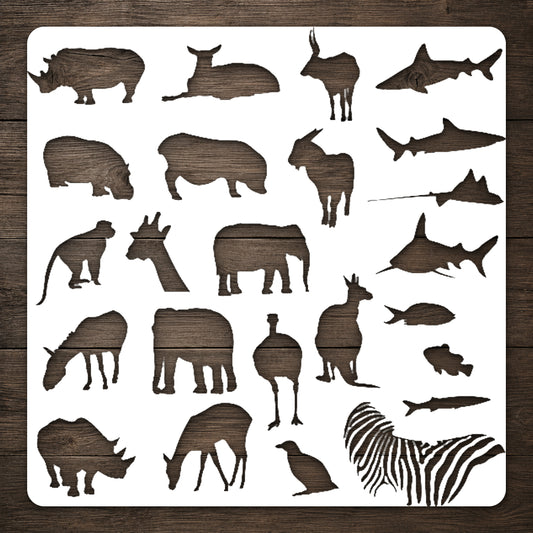 Various Animal Reusable Mylar Stencil for Art, Home Decor, DIY Crafts, Unique Gifts Template