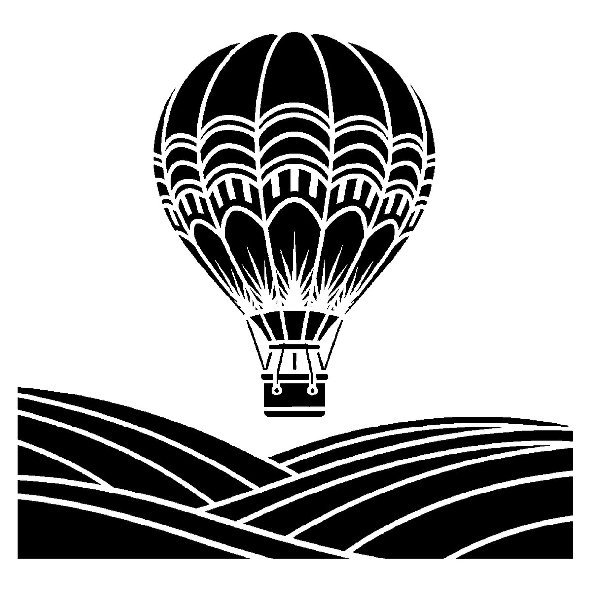 Hot Air Balloon Stencil for Art, Home Decor, DIY Crafts & Unique Gifts Template