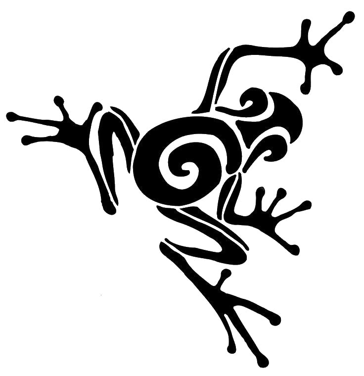 Frog With Extended Limbs And Curled stencil photo 7