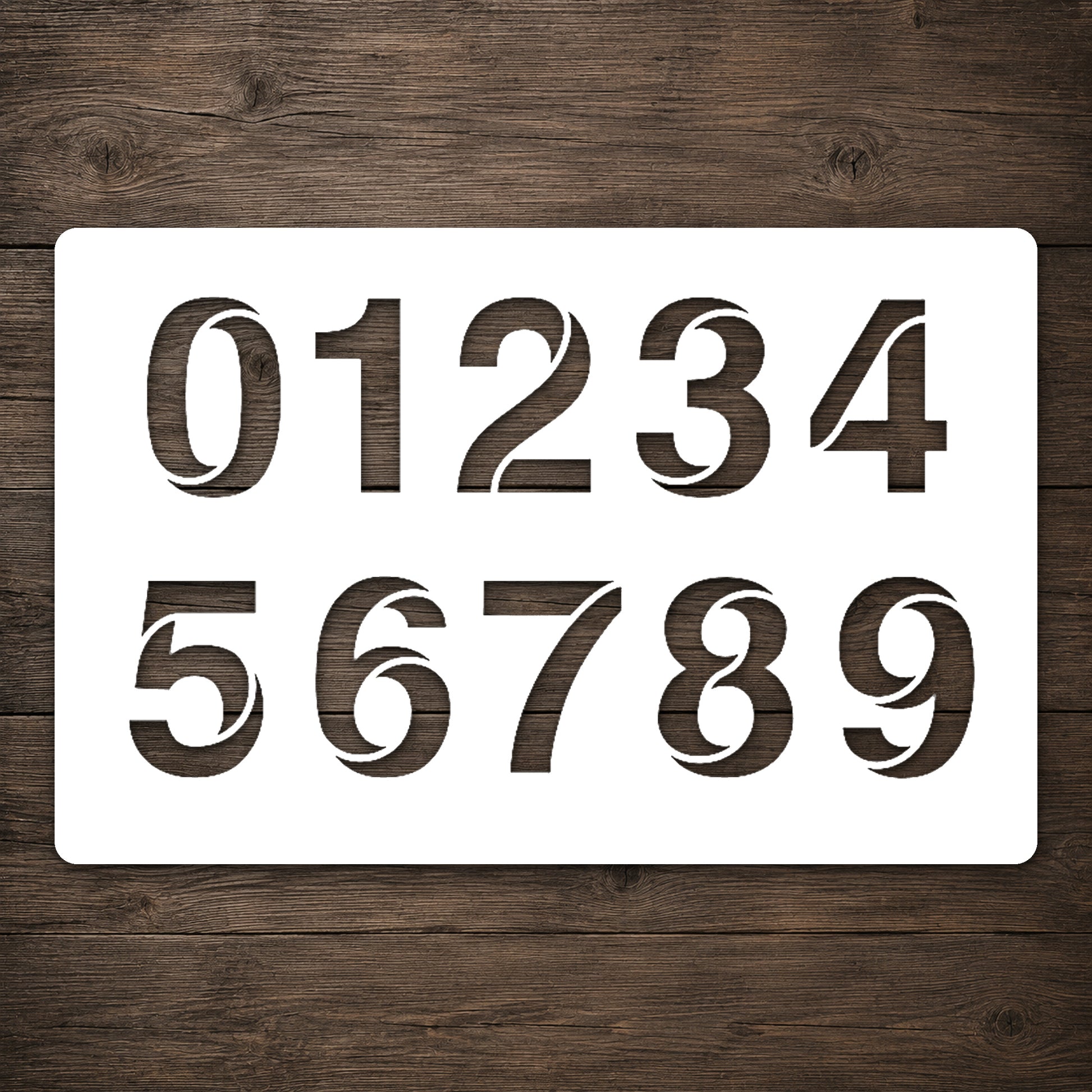 Bold Font Numbers Stencil 0-9 for Art, Home Decor, DIY Crafts, Unique Gifts Template