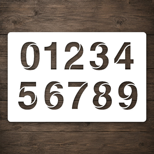 Bold Font Numbers Stencil 0-9 for Art, Home Decor, DIY Crafts, Unique Gifts Template