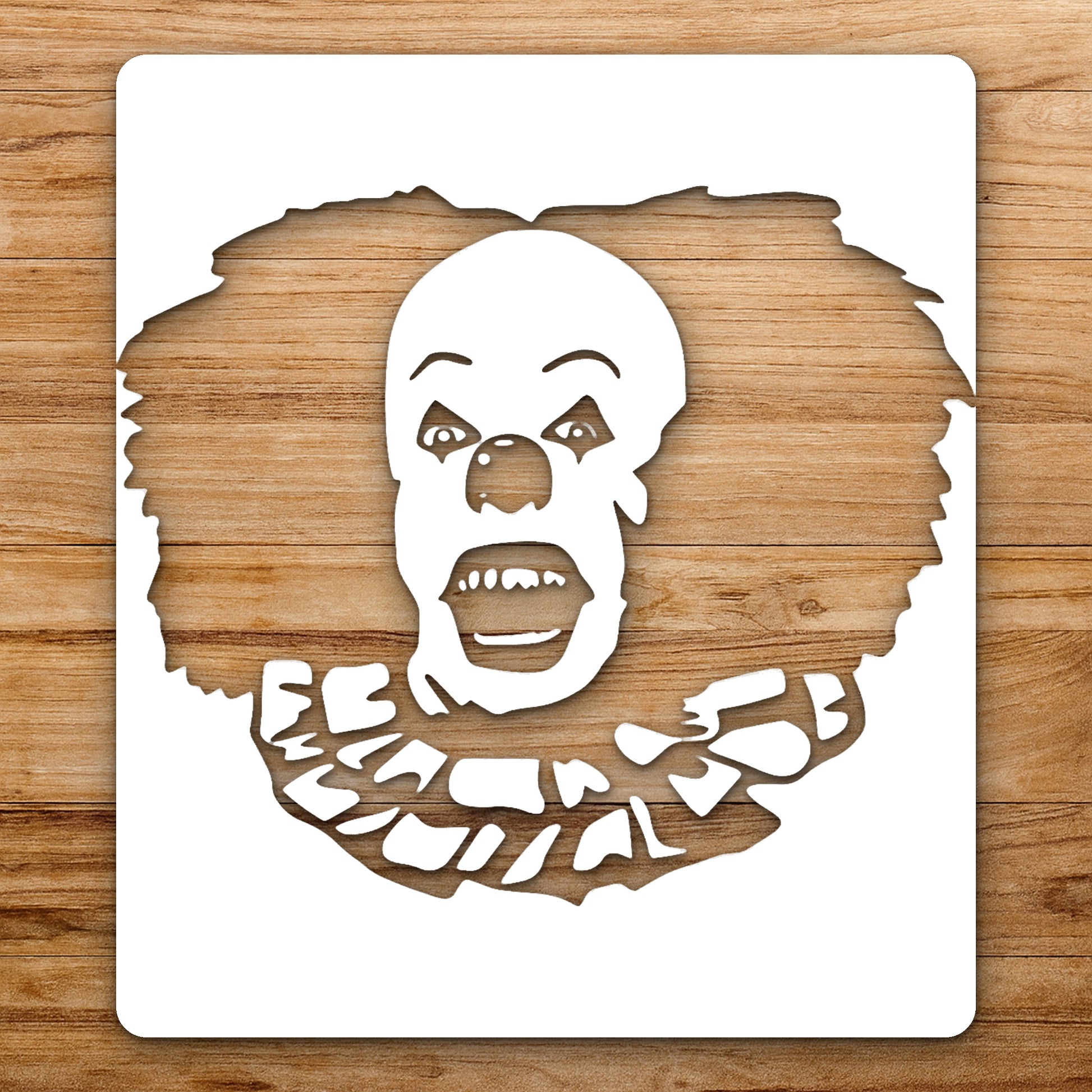 Clown Face With Large Hair And reusable Mylar wall painting stencil