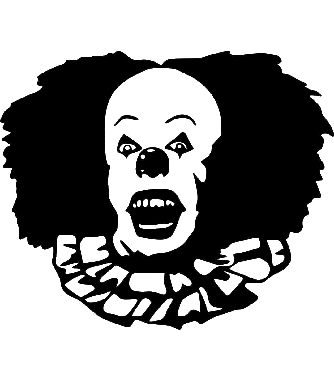 Clown Face With Large Hair And stencil photo 7