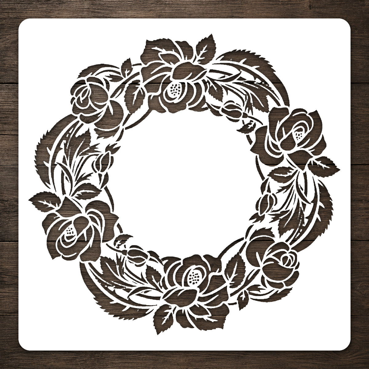 Wild Rose Wreath Stencil for DIY Art, Home Decor, and Unique Gifts Template