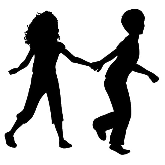 Children Holding Hands Running Reusable Mylar Stencil for Art & DIY Crafts Template