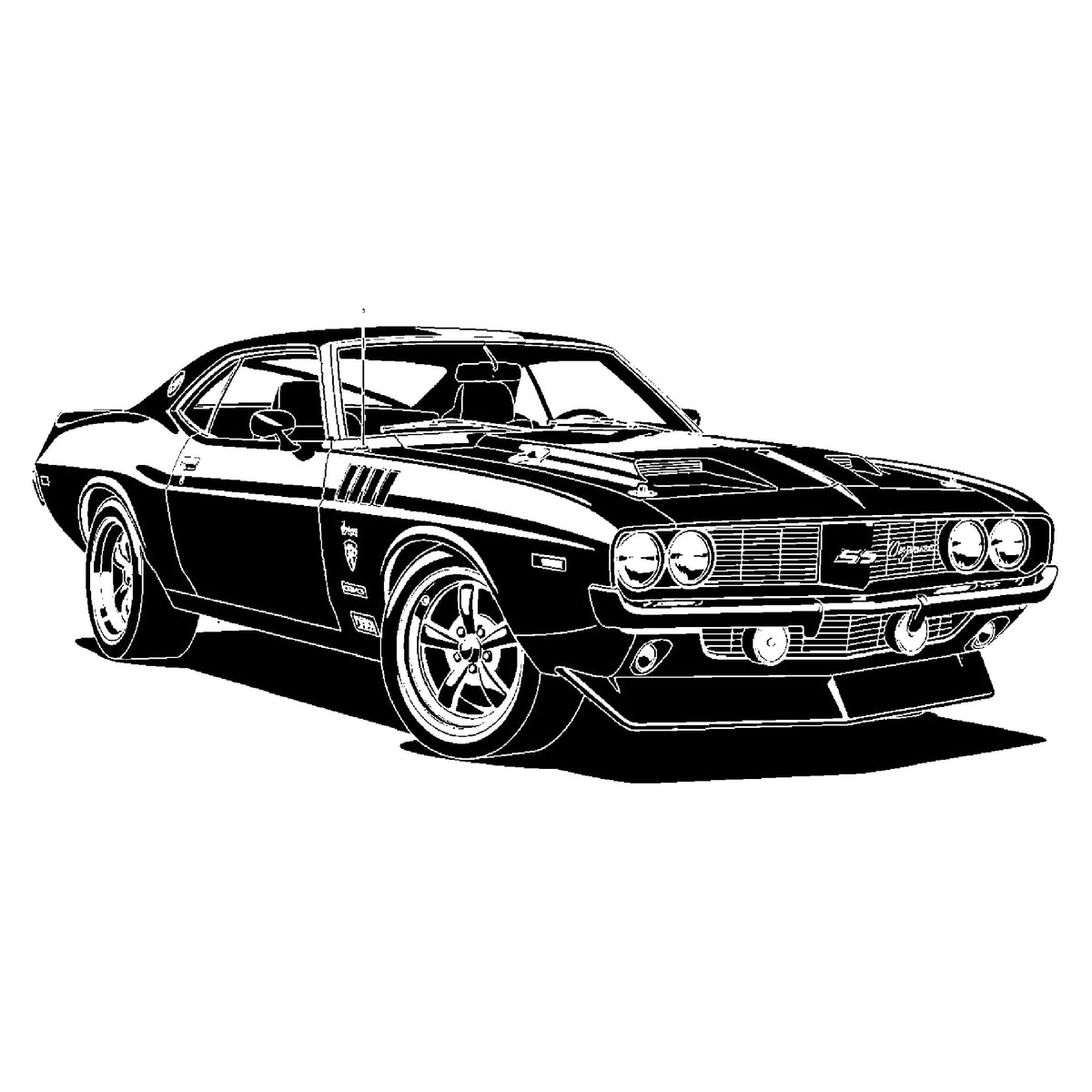 Classic Muscle Car Stencil for Art, Home Decor, DIY Crafts, Unique Gifts Template