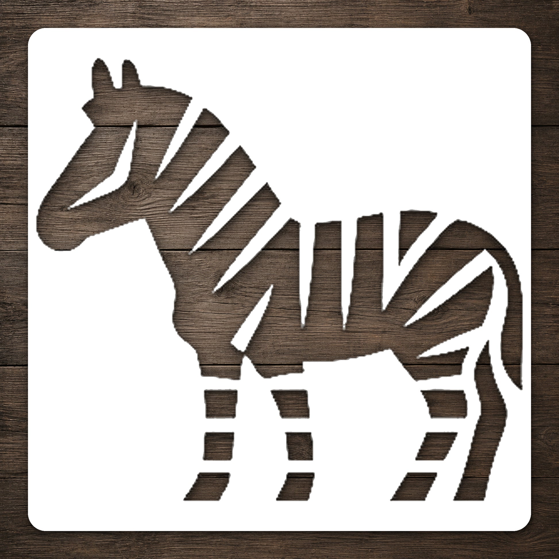 Zebra Standing Profile View Reusable Mylar Stencil for Art and DIY Crafts Template