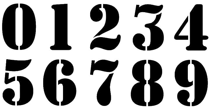 Bold Numbers Stencil 0-9 for Art, Home Decor, DIY Crafts, Unique Gifts Template