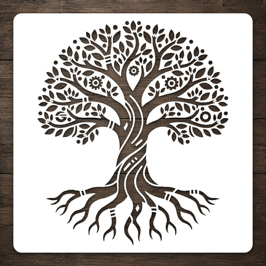 Ancient Tree of Life Stencil for Art, Home Decor, DIY Crafts, Unique Gifts Template