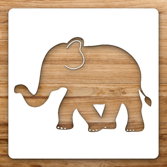 Elephant Walking With Trunk Raised One reusable Mylar wall painting stencil