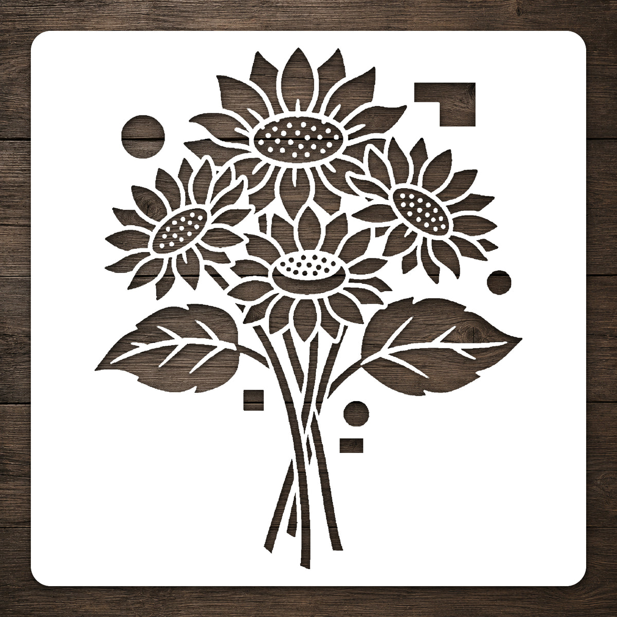 Sunflower Bouquet Stencil for Art, Home Decor & DIY Crafts Template