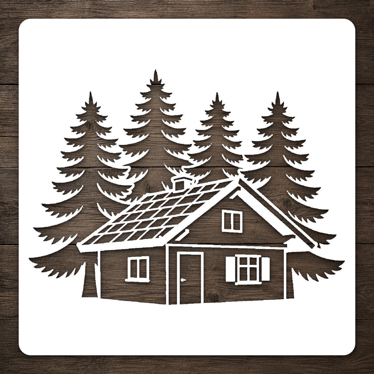 Cozy Alpine Cabin Stencil for DIY Art & Home Decor Crafts Template