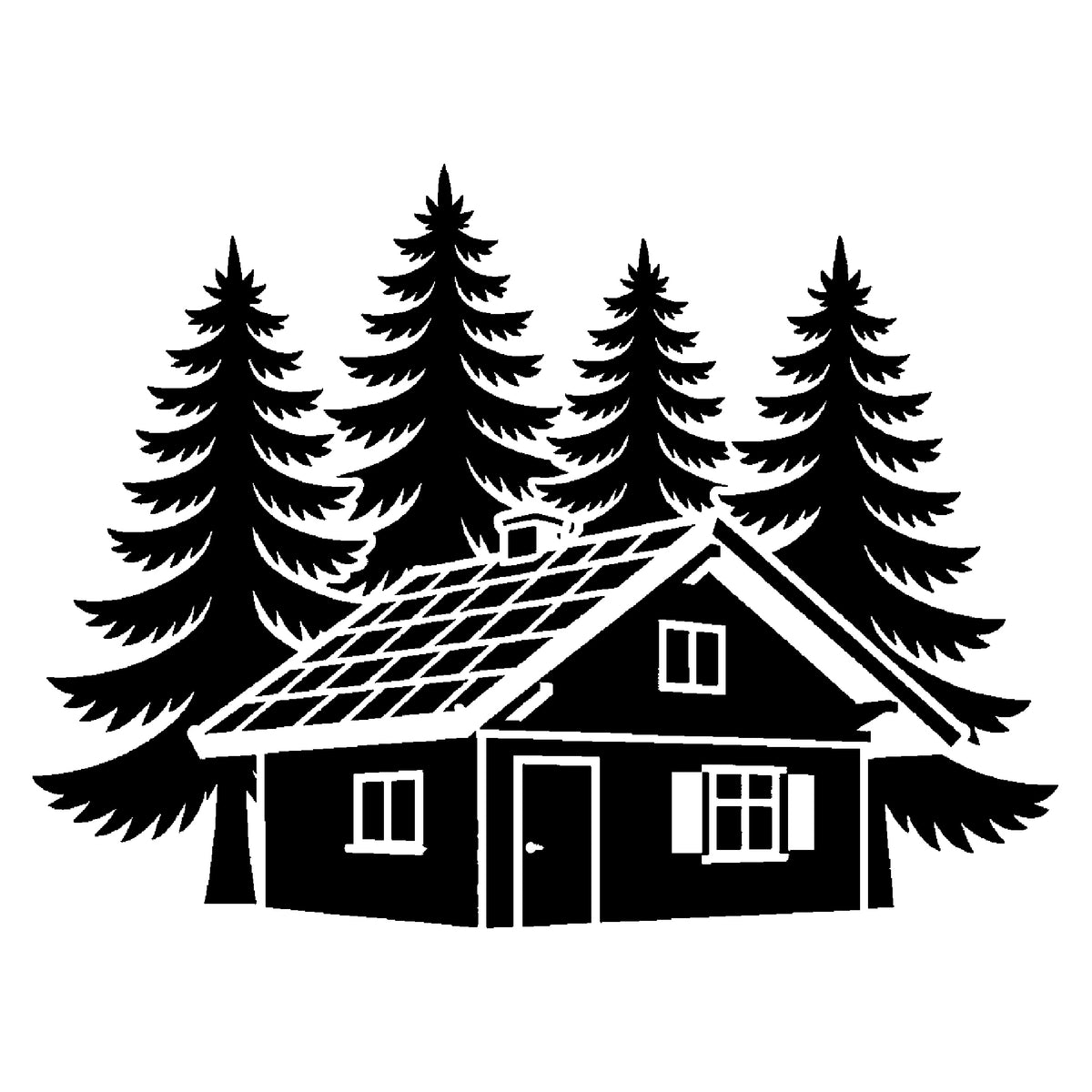 Cozy Alpine Cabin Stencil for DIY Art & Home Decor Crafts Template