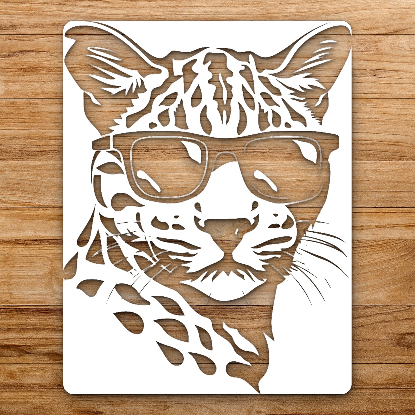 Leopard Sunglasses reusable Mylar wall painting stencil
