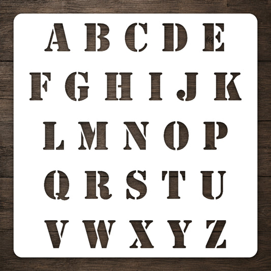Uppercase Letters A to Z Reusable Mylar Stencil for Art and DIY Crafts Template