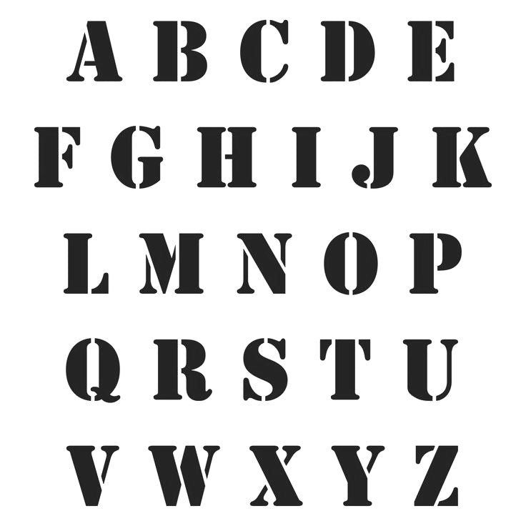 Uppercase Letters A to Z Reusable Mylar Stencil for Art and DIY Crafts Template