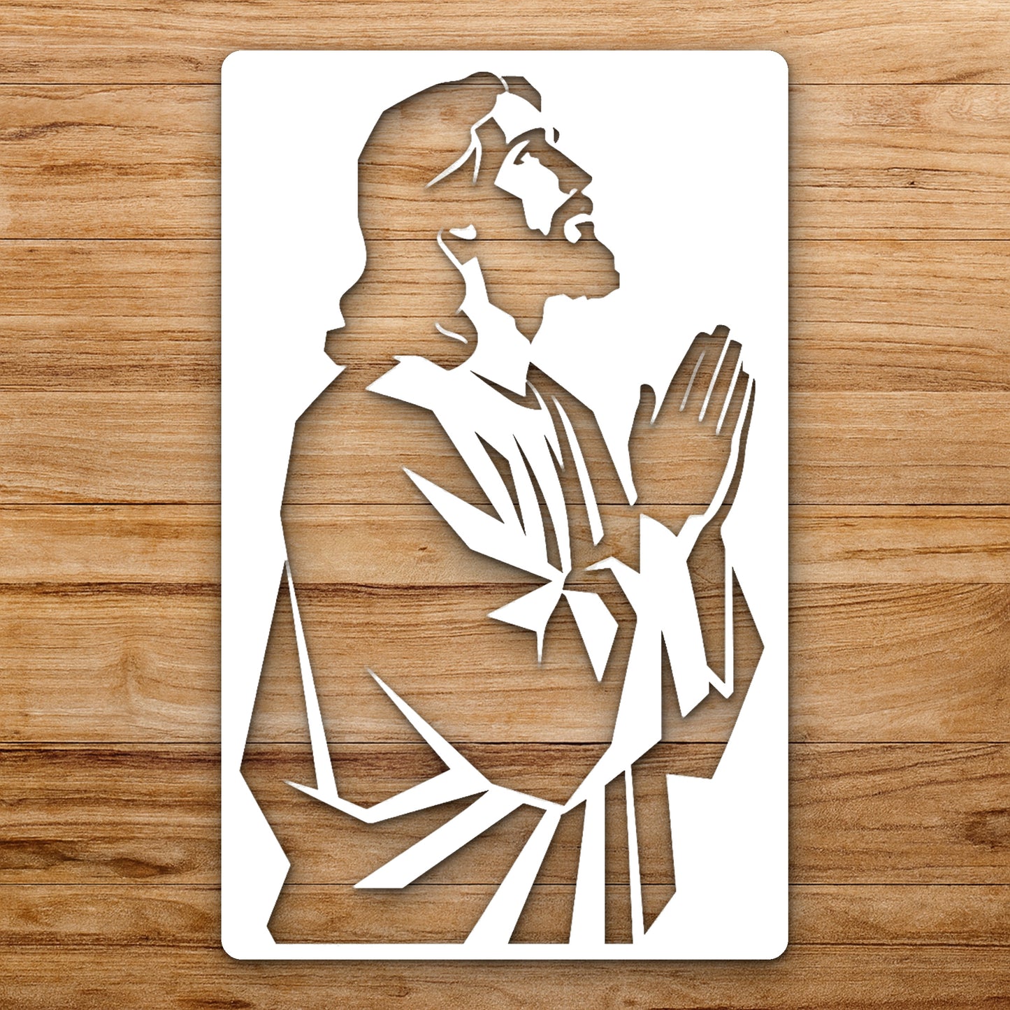 Person With Long Hair And Beard reusable Mylar wall painting stencil