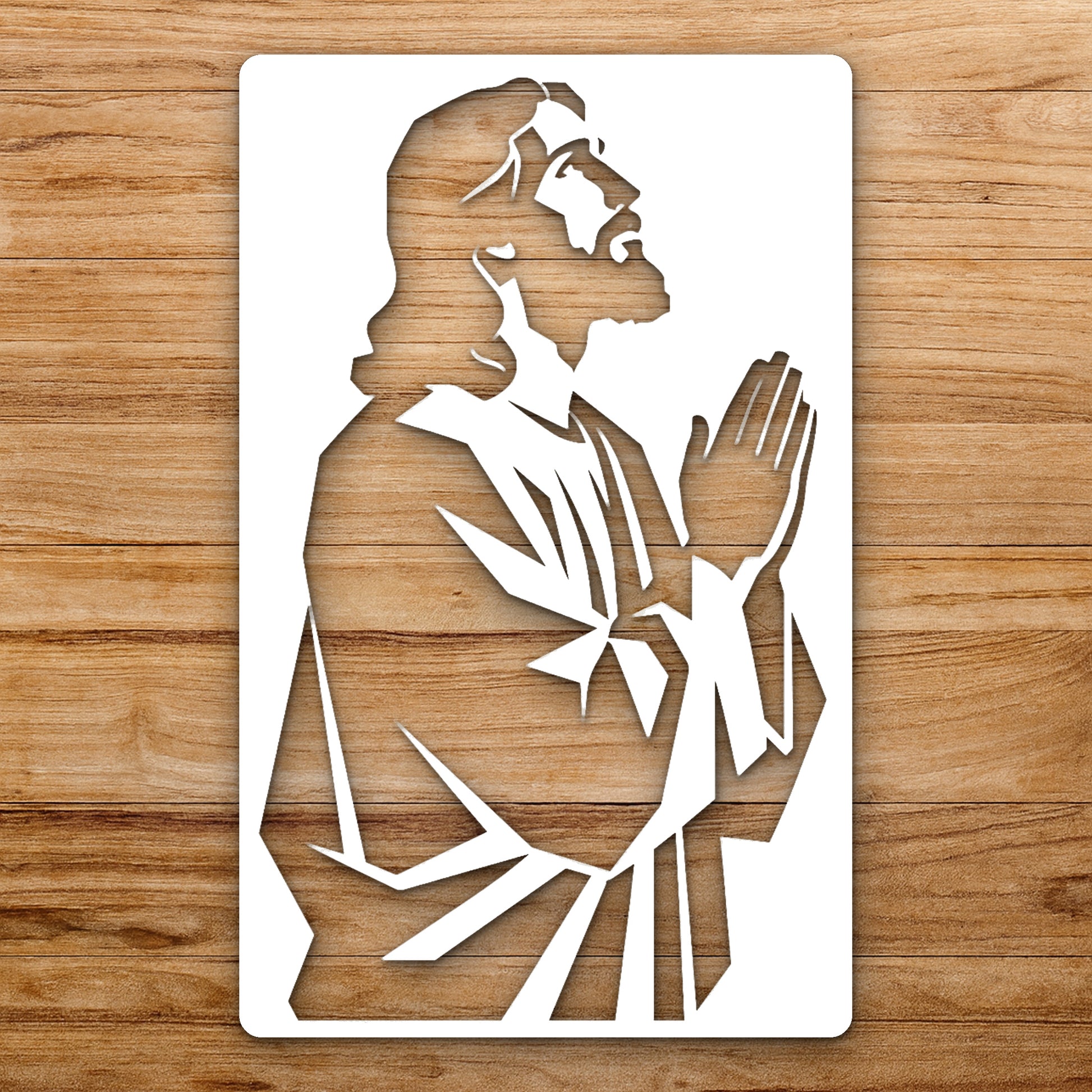 Person With Long Hair And Beard reusable Mylar wall painting stencil