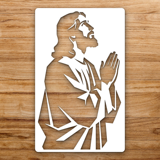 Person With Long Hair And Beard reusable Mylar wall painting stencil