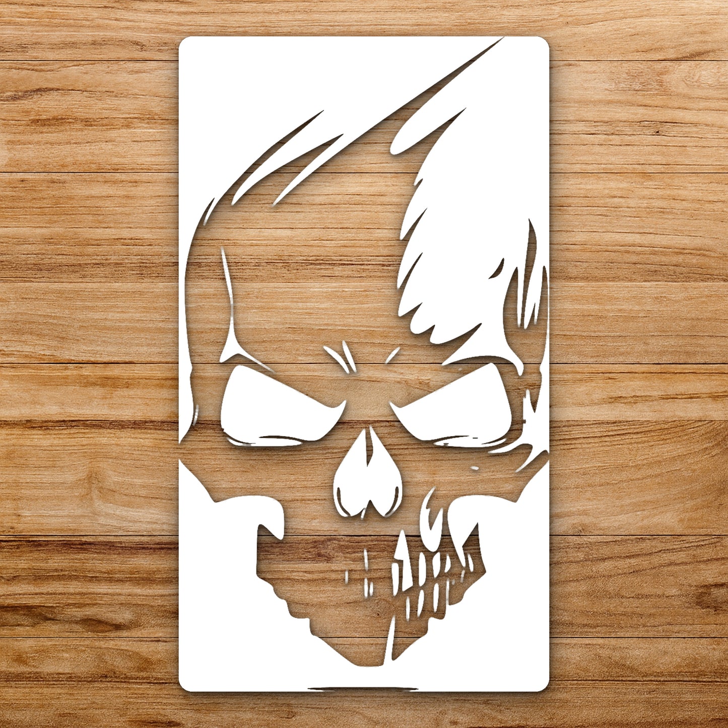 Skull With Visible Teeth Eye Sockets reusable Mylar wall painting stencil