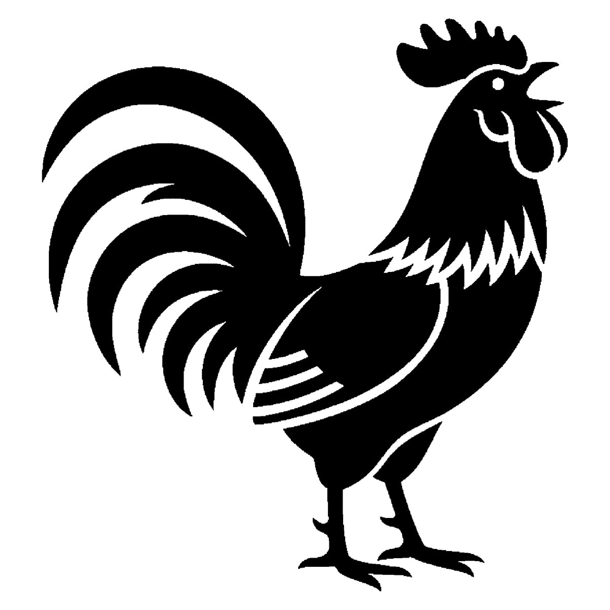 Rooster Crowing Minimal Iconic Reusable Mylar Stencil for Art and DIY Crafts Template