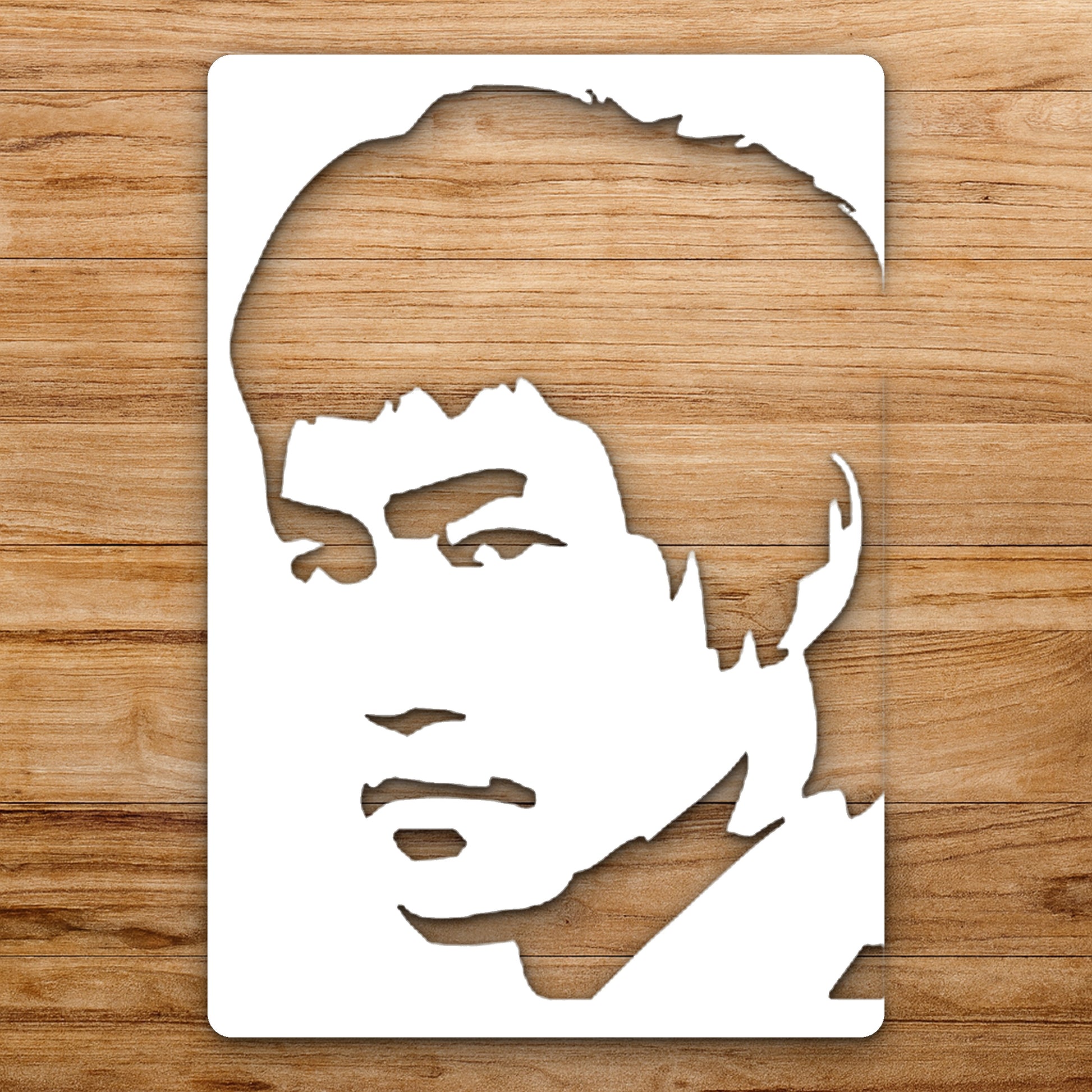 Face With Short Hair Intense Expression reusable Mylar wall painting stencil