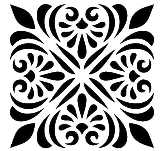 Floral Shapes With Leaves Symmetrical Arrangements stencil photo 7