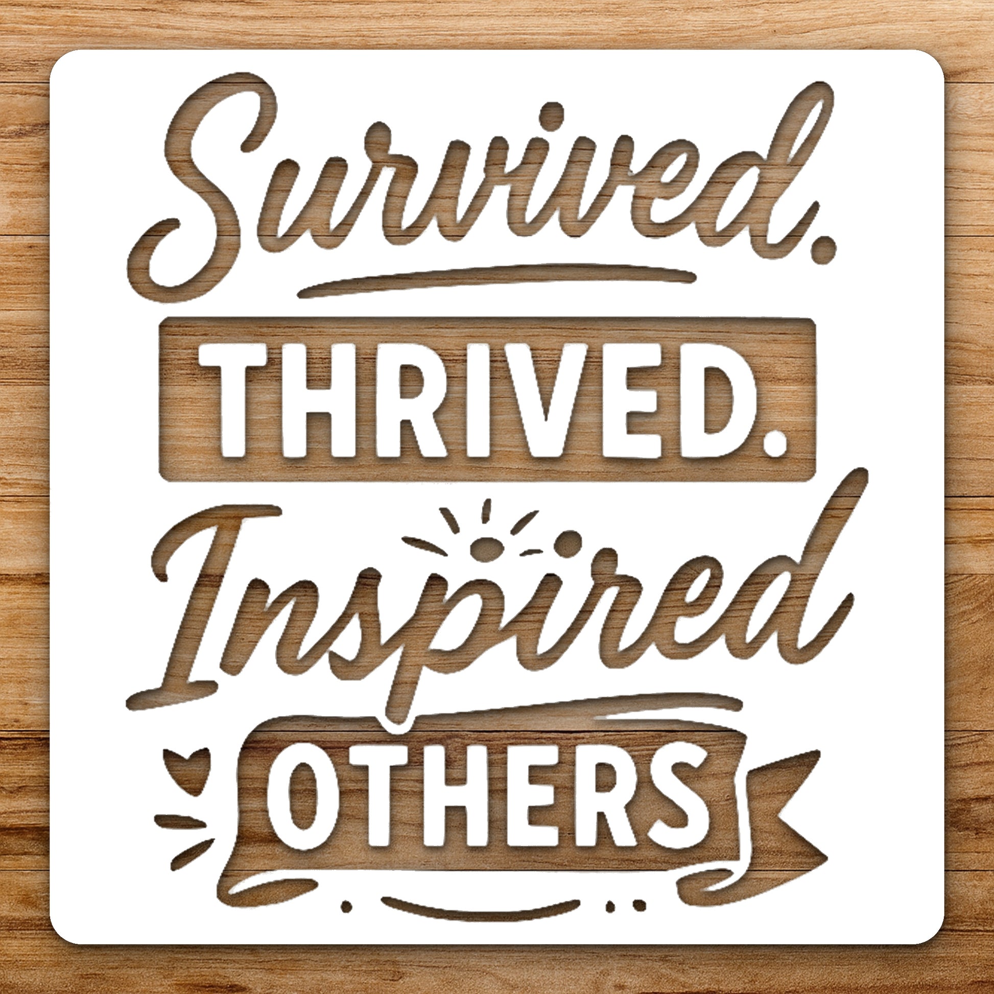 Motivational Typography Stencil for Home Decor & DIY Crafts Template