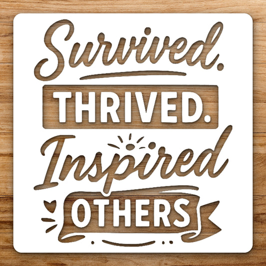 Motivational Typography Stencil for Home Decor & DIY Crafts Template
