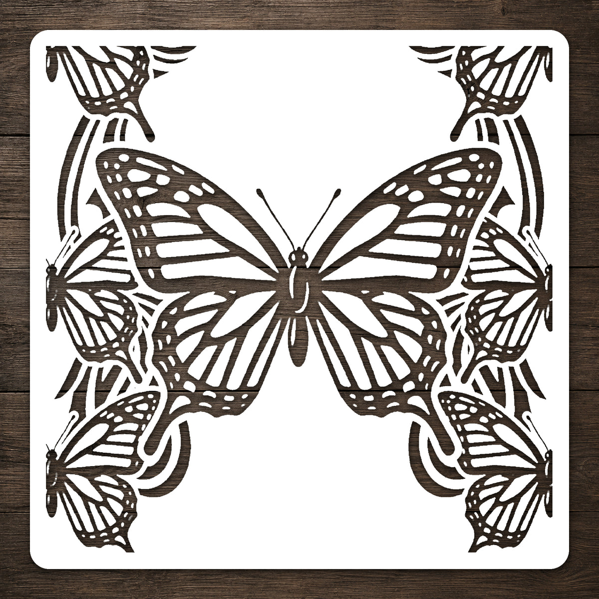 Monarch Butterfly Stencil with Symmetrical Patterned Wings for DIY Crafts and Home Decor Template