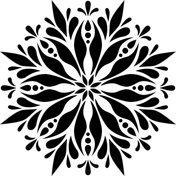 Symmetrical Shape With Elongated Leaves And stencil photo 7