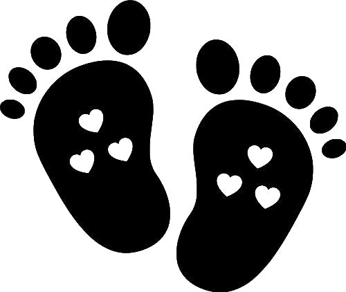 Baby Footprints with Heart Cutouts Reusable Mylar Stencil for Art and DIY Crafts Template