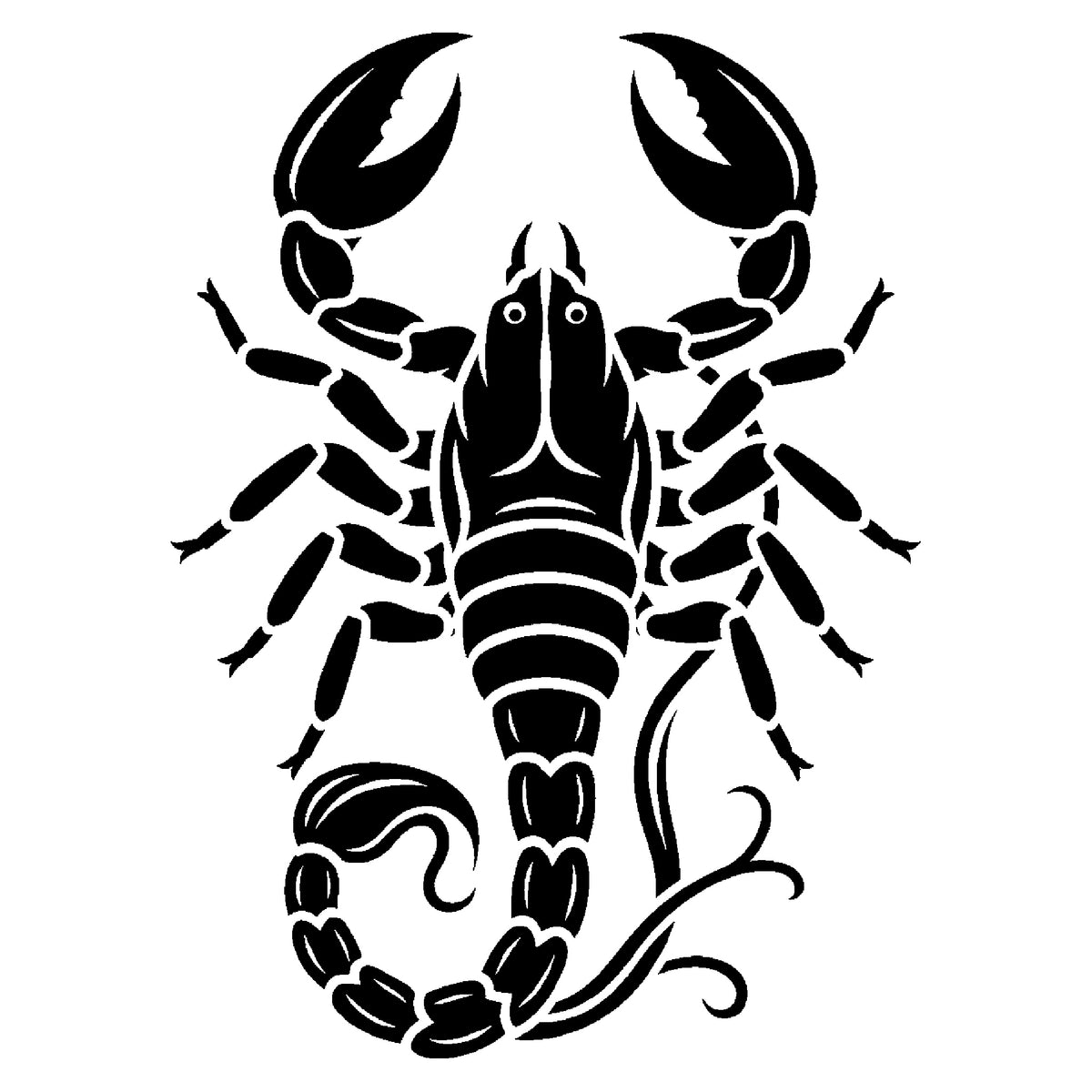 Scorpion Front View Stencil for Art, Home Decor, DIY Crafts & Unique Gifts Template