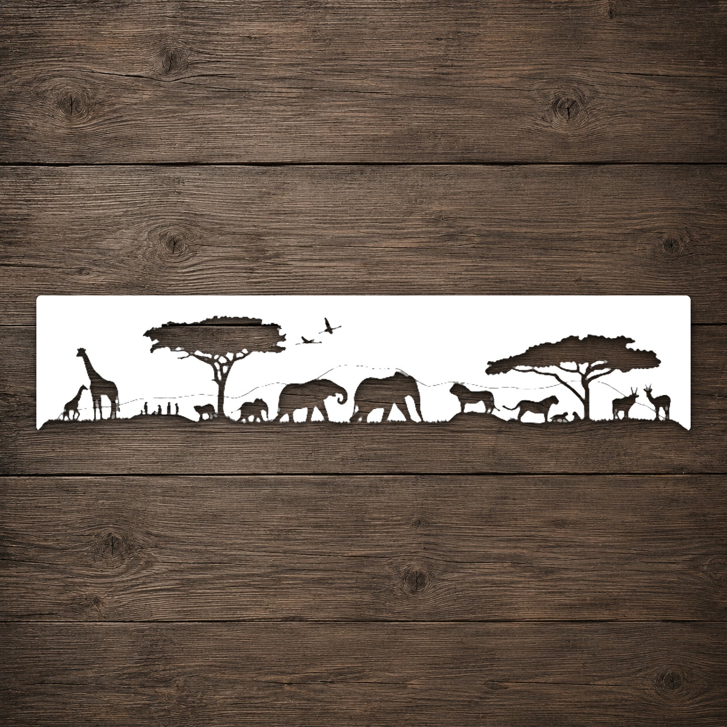 Savanna Wildlife Scene Stencil for Art, Home Decor, and DIY Crafts Template