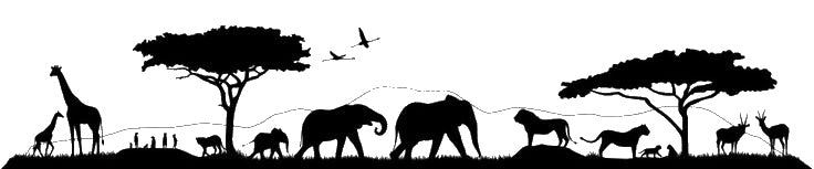 Savanna Wildlife Scene Stencil for Art, Home Decor, and DIY Crafts Template