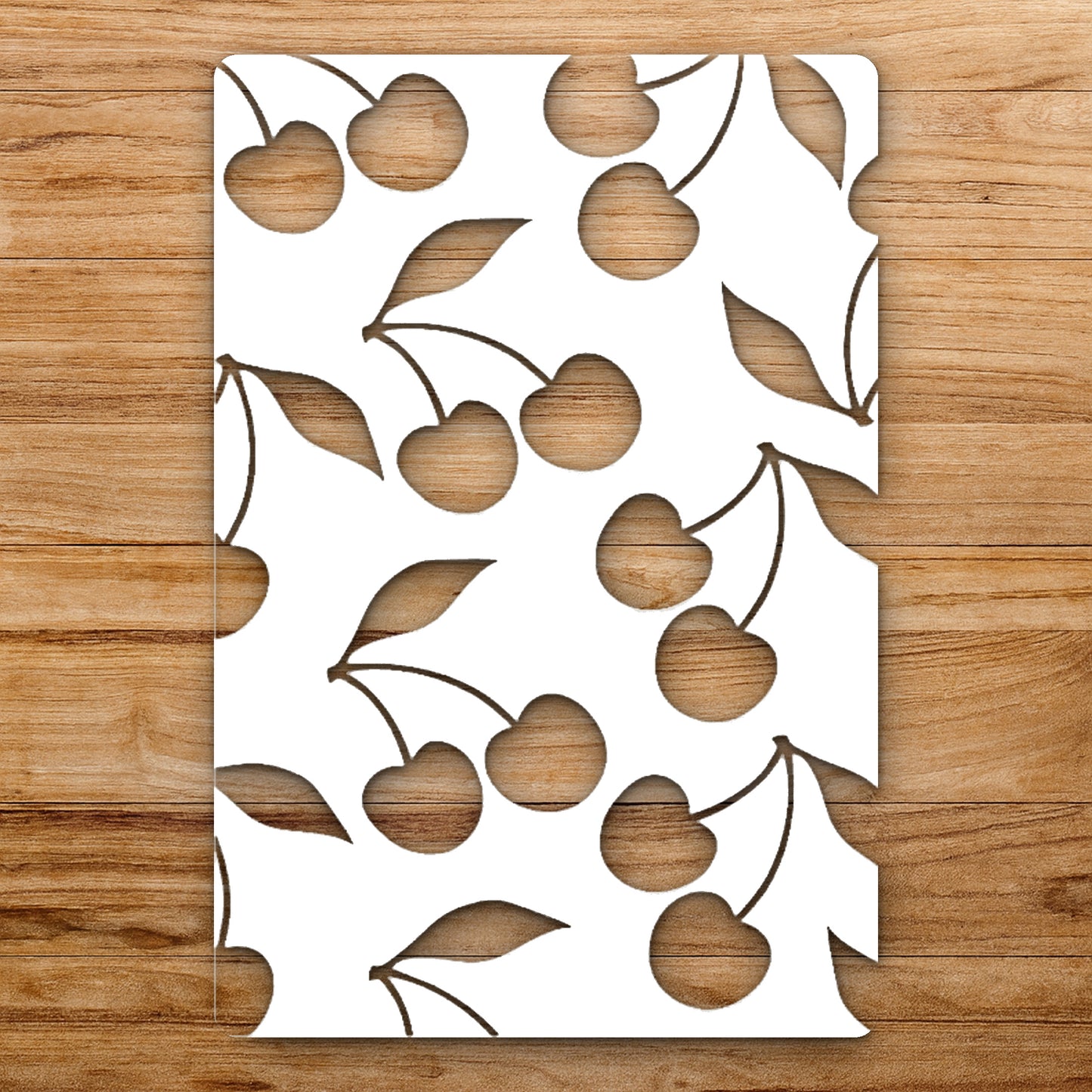 Cherries With Leaves Arranged In Repeating reusable Mylar wall painting stencil