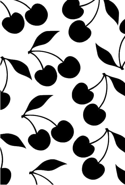 Cherries With Leaves Arranged In Repeating stencil photo 7