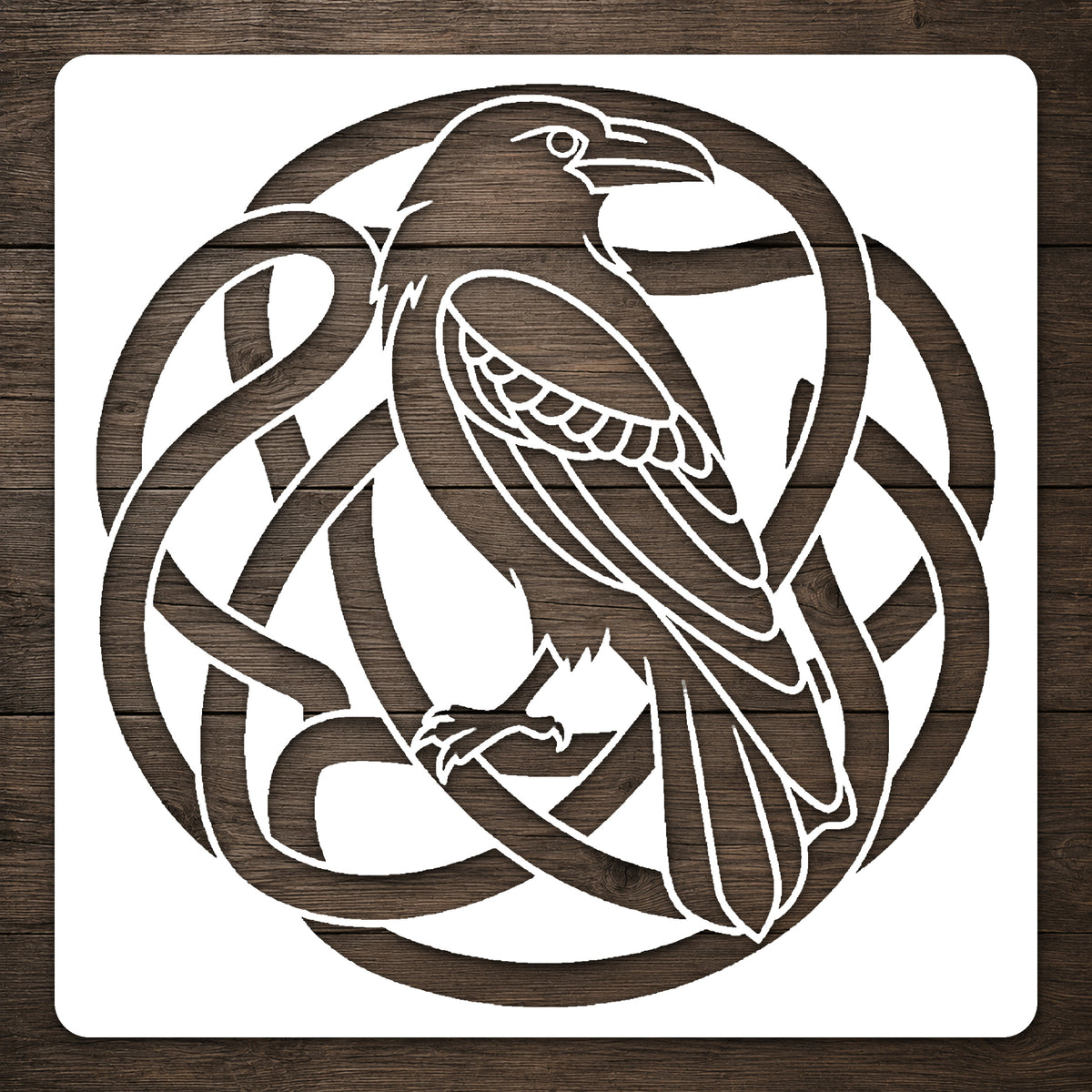 Celtic Raven Knotwork Reusable Stencil for Art, Home Decor & DIY Crafts Template