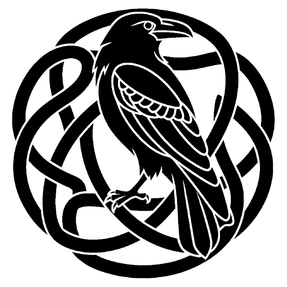 Celtic Raven Knotwork Reusable Stencil for Art, Home Decor & DIY Crafts Template