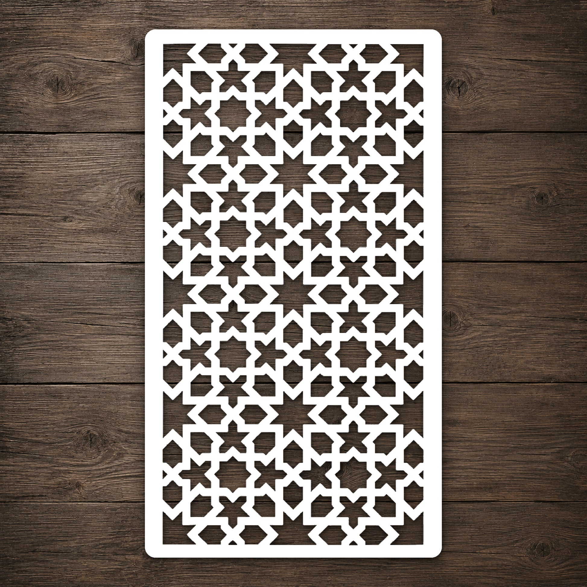 Repeating Geometric Star Stencil for Art, Home Decor, DIY Crafts, Unique Gifts Template