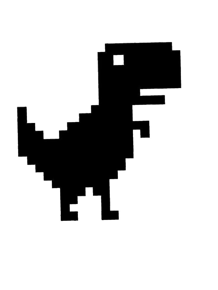 Pixelated Dinosaur Figure Standing With Raised stencil photo 7