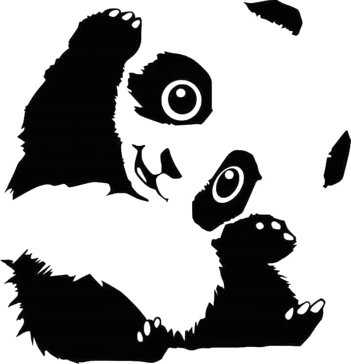 Panda Sitting With Paws Raised Large stencil photo 7
